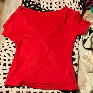 Plain red tee